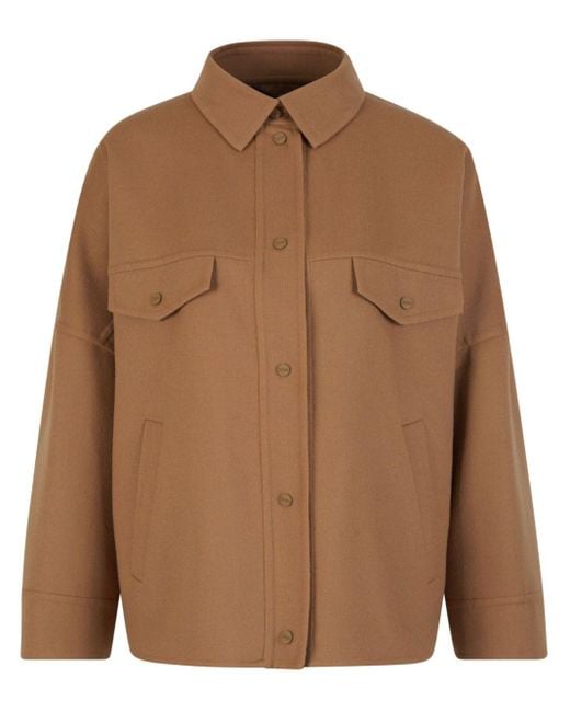 Herno Brown Wool-Blend Shirt Jacket