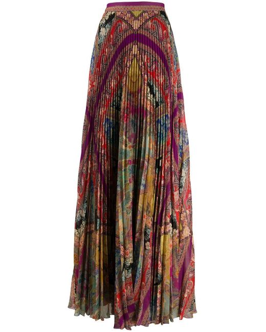 Etro パターン プリーツスカート Multicolor