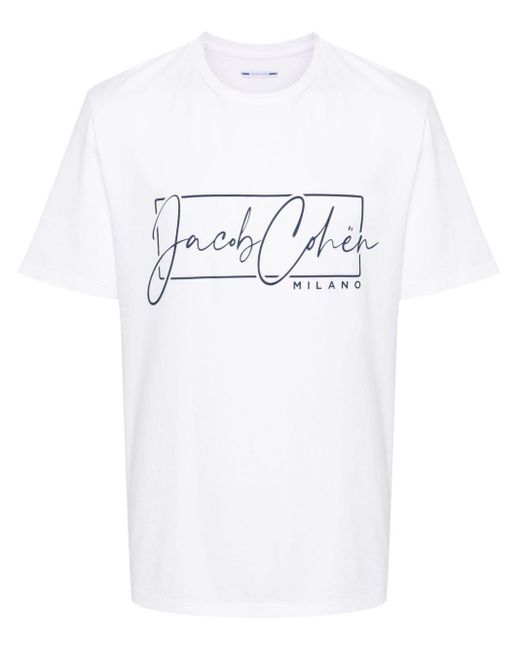 Jacob Cohen White Logo-print Cotton T-shirt for men