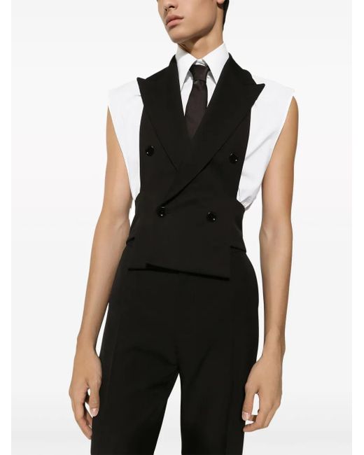 Dolce & Gabbana Black Open-Back Waistcoat for men
