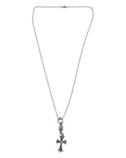 Chrome Hearts White Cross Ball-Chain Necklace
