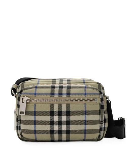 Burberry Gray Check Crossbody Bag for men