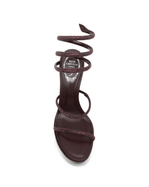 Rene Caovilla White Cleo Crystal-Embellished Sandals