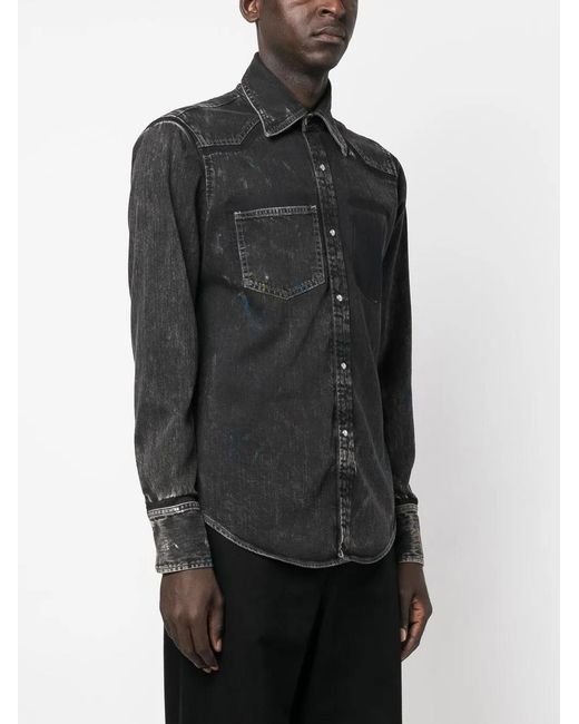Maison Margiela Black Front Press-Stud Fastening Jacket