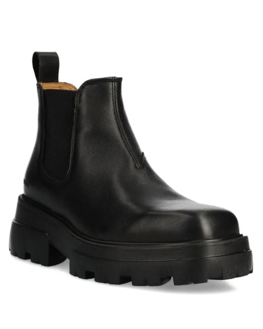 COPENHAGEN Black Elastic-Panelled Lug-Sole Boots