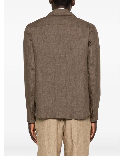 Briglia 1949 Brown John Flap-Pocket Shirt Jacket for men