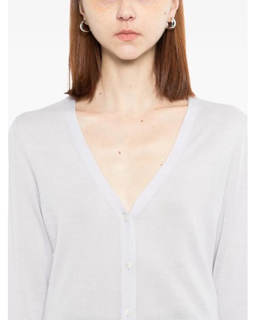 N.Peal Cashmere White Mia Cardigan