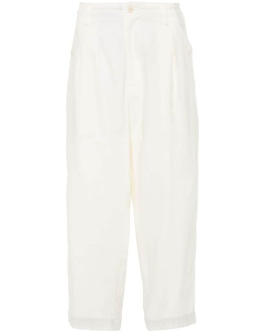 Pantalon en popeline à coupe ample Yohji Yamamoto pour homme en coloris White