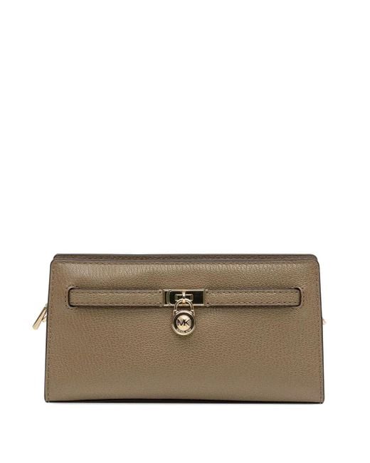 MICHAEL Michael Kors Brown Hamilton Chain-strap Lock Clutch