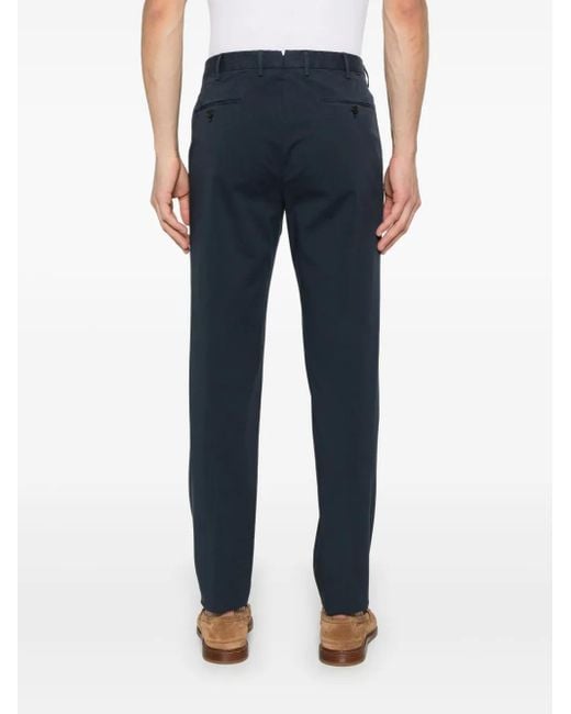 Incotex Blue Tapered Trousers for men