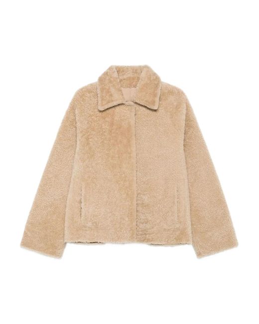 Arma Natural Shearling Collared Jacket