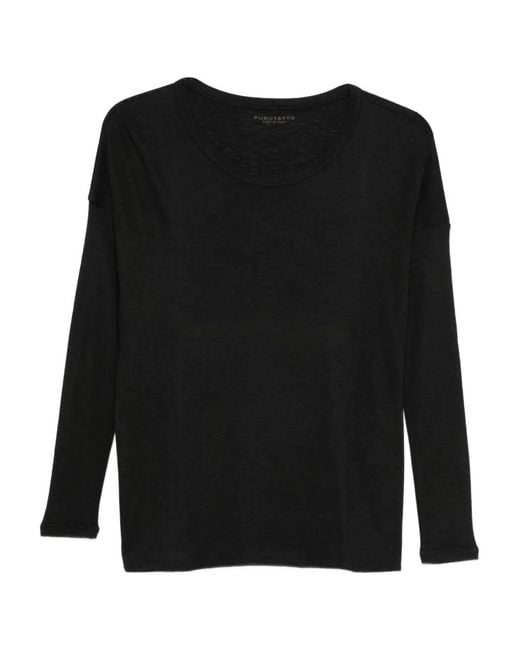 Purotatto Black T-Shirt À Manches Longues