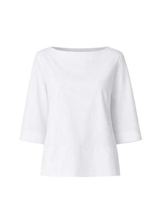 Liviana Conti White Giovi Boat-Neck Blouse