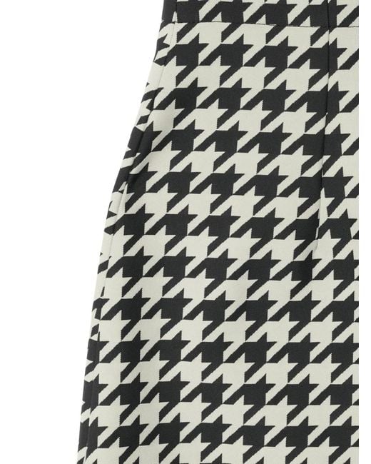 Jupe Évasée À Motif Pied-De-Poule Burberry en coloris Black