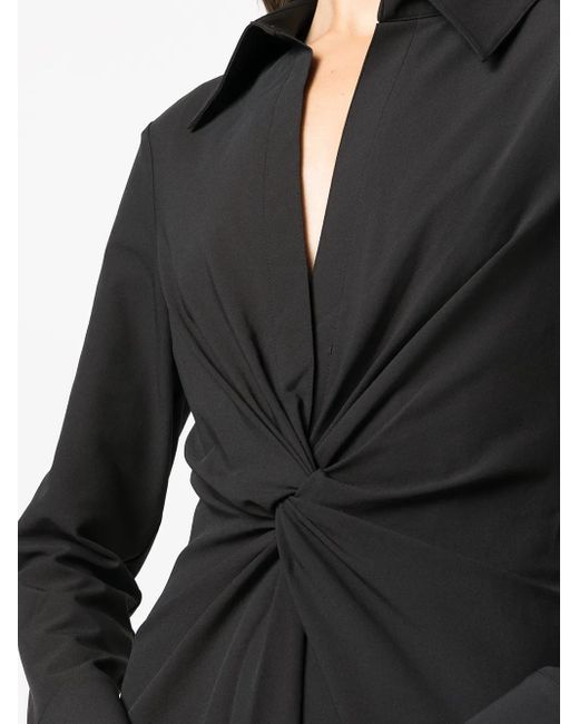 Cinq À Sept Black Mckenna Twist-Detail Dress