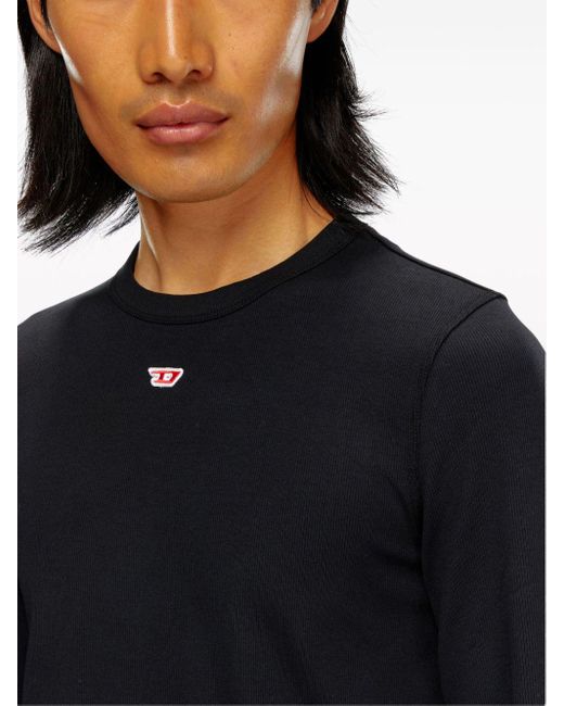 Camiseta D-Ribber con manga larga DIESEL de hombre de color Black