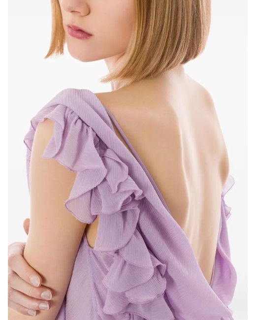 Abito Con Ruches di Alberta Ferretti in Purple