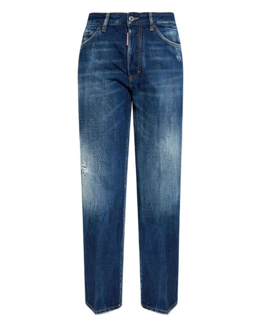 DSquared² Gerafelde Jeans in het Blue