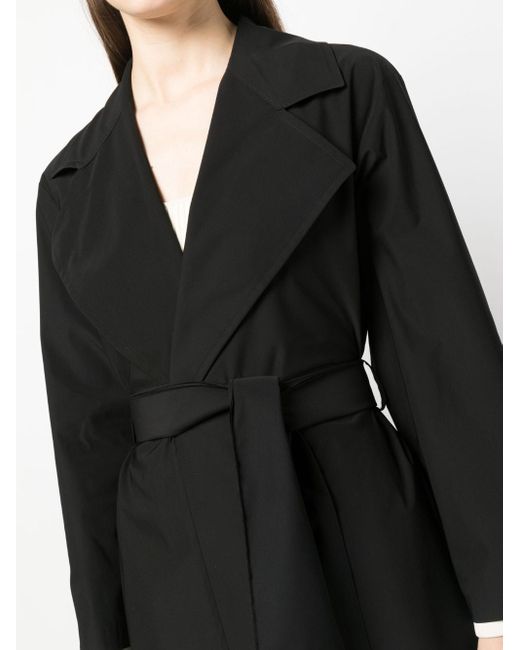 Harris Wharf London Spread-collar Belted Coat in Black | Lyst