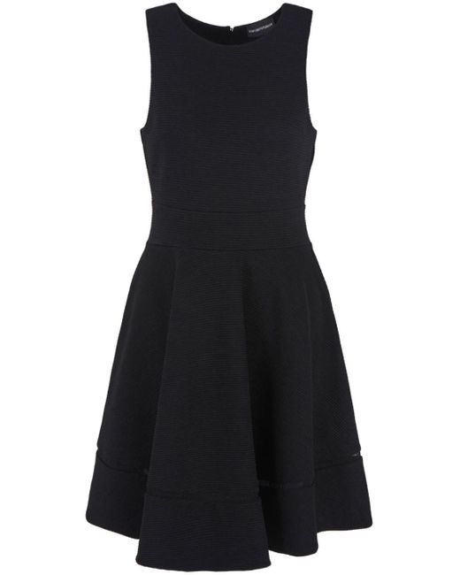 Emporio Armani Black Ottoman-knit Mini Dress