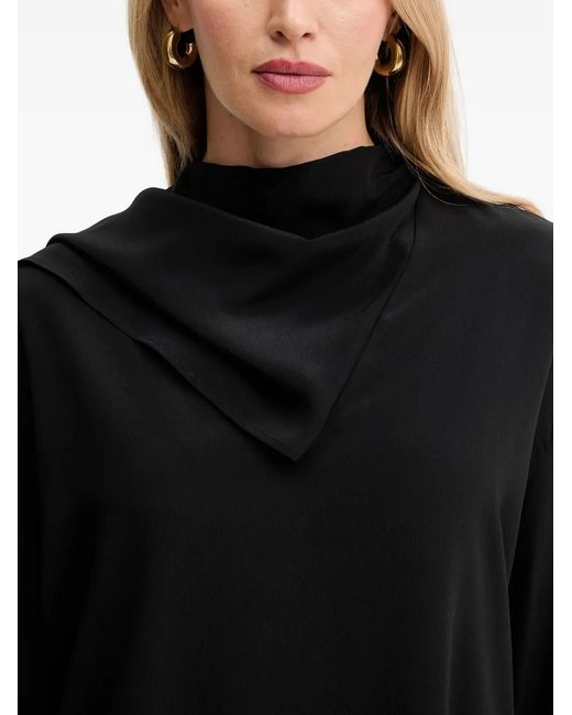 Top drapeado con manga larga SIMONA CORSELLINI de color Black