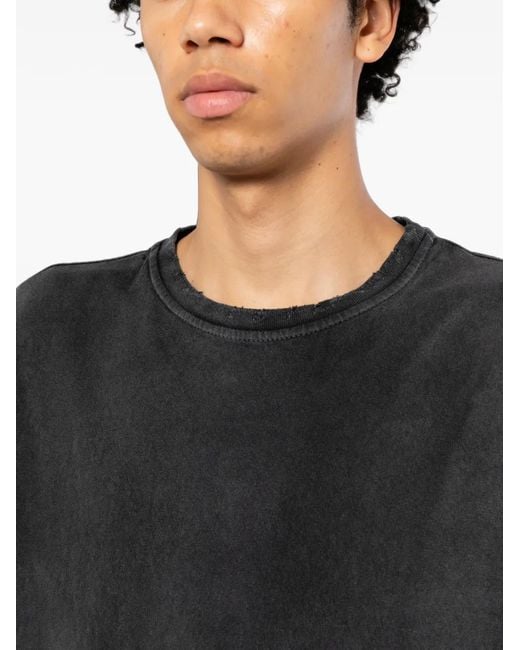 MOOJI MOOJI Black Sun-Faded Distressed T-Shirt for men