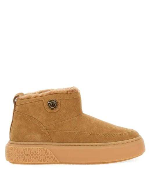Pinko Brown Suede Platform Boots