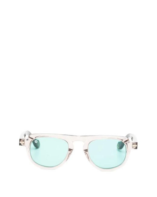 Kyme Blue Eron Round-Frame Sunglasses