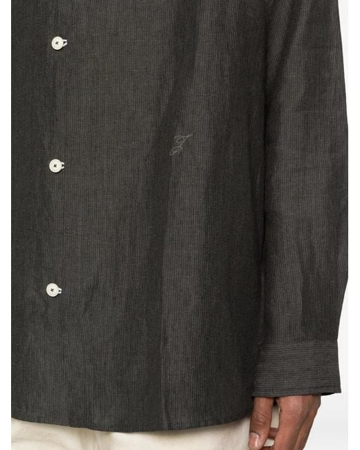 Jacquemus Gray Long-Sleeve Striped Shirt for men