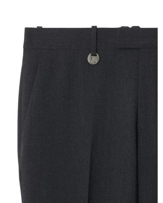 Burberry Black Wool Blend Tailored Trousers for men