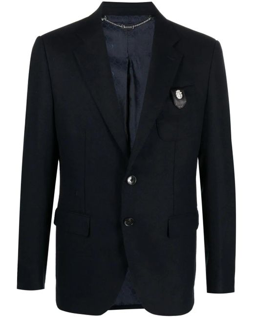 Billionaire Blue Chest-Pocket Fitted Blazer for men