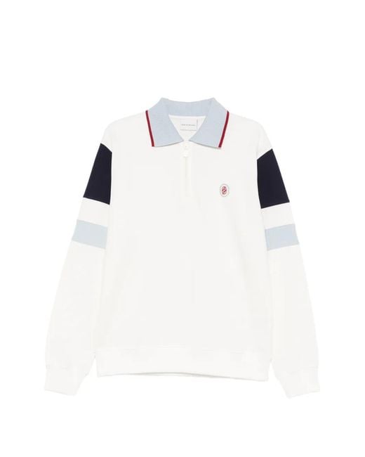 Drole de Monsieur White Zip-Up Polo Shirt for men
