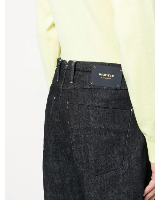 Incotex Black Straight-Leg Denim Trousers for men