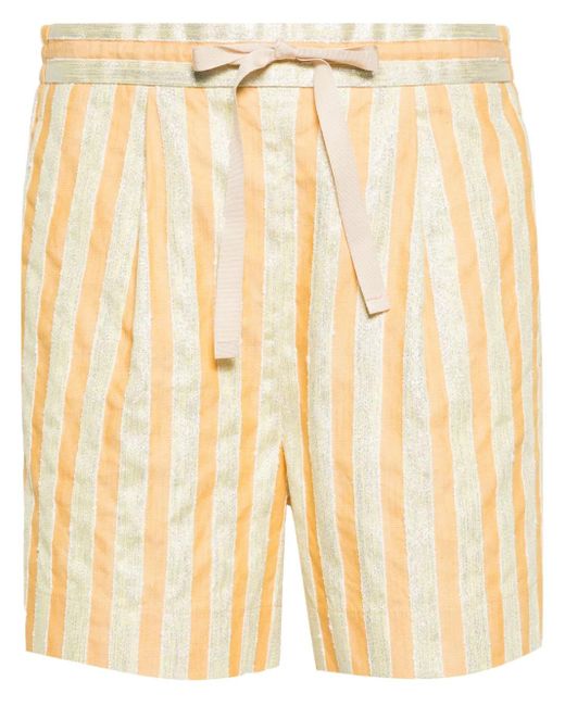 Forte_forte Natural Bermuda Shorts In Cotton And Linen With Lurex