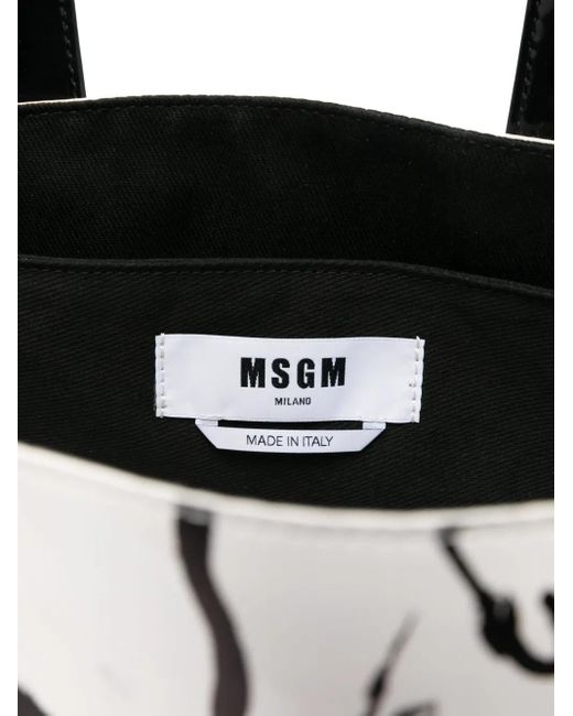 MSGM White Rabbit-Print Tote Bag