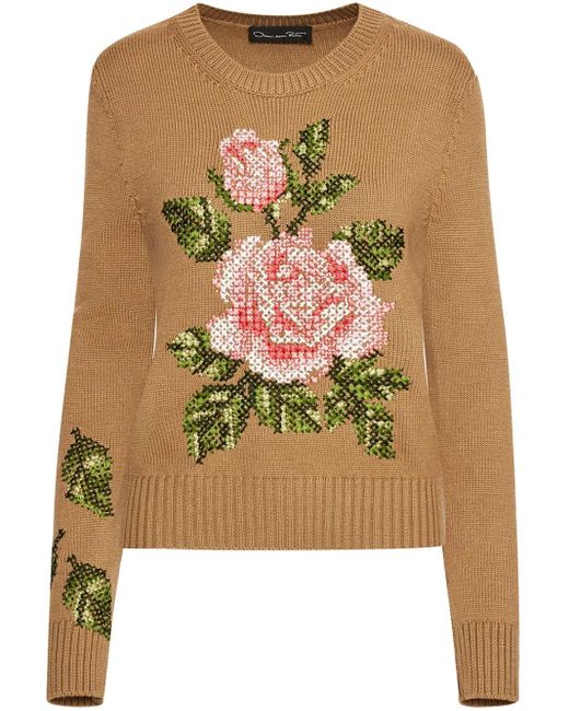 Oscar de la Renta English Rose プルオーバー Brown