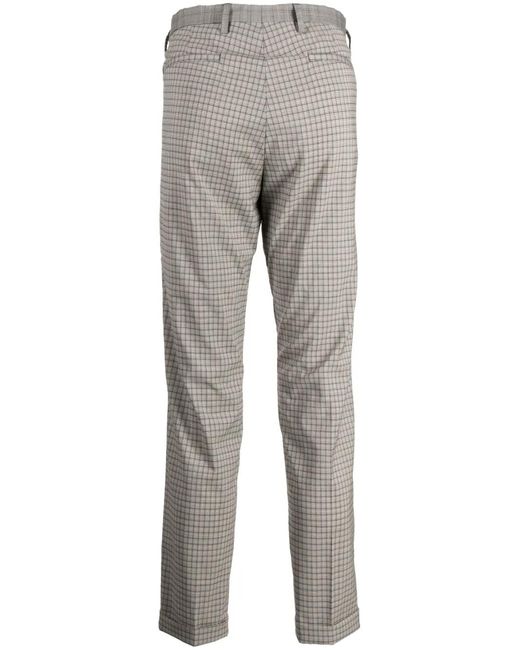 Paul Smith Gray Check-Pattern Stretch-Wool Trousers for men