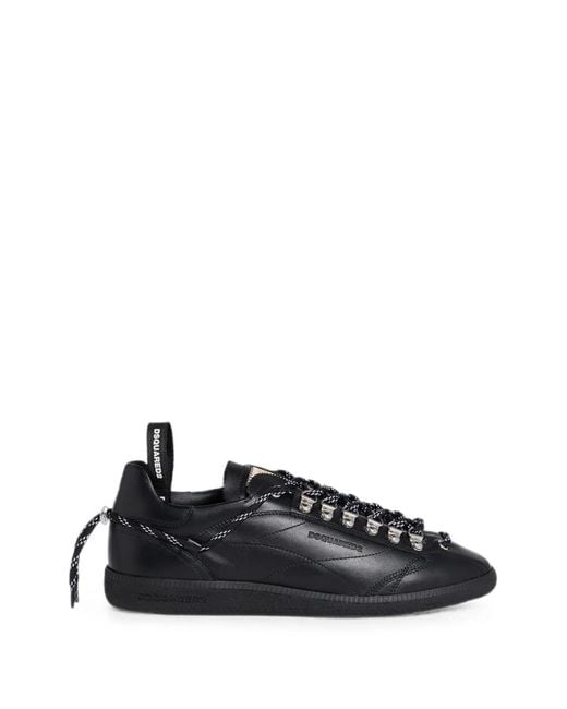 DSquared² Black Rebels Leather Sneakers for men