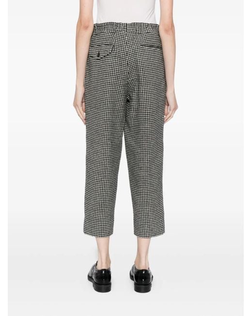 COMME DES GARÇON BLACK Gray Houndstooth Trousers
