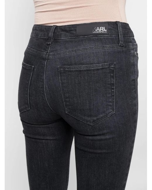 Karl Lagerfeld Black Logo-Print Skinny Jeans