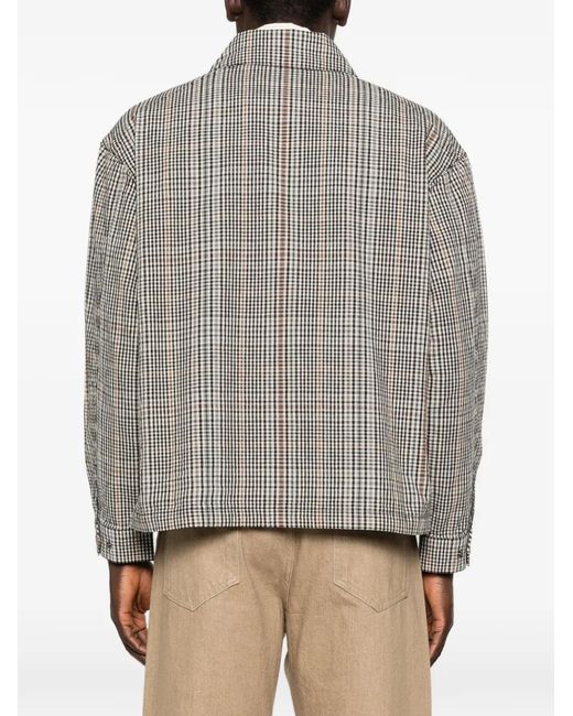 Barbour Gray Westoe Check-Pattern Drawstring-Hem Coat for men