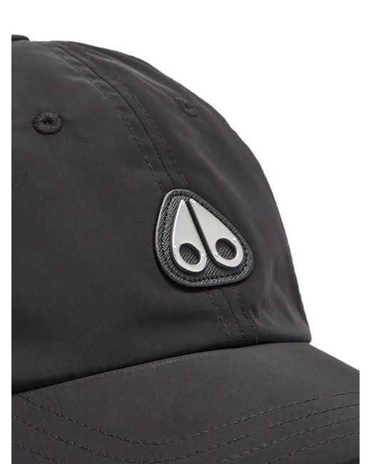 Moose Knuckles Black Logo-Plaque Baseball Hat for men