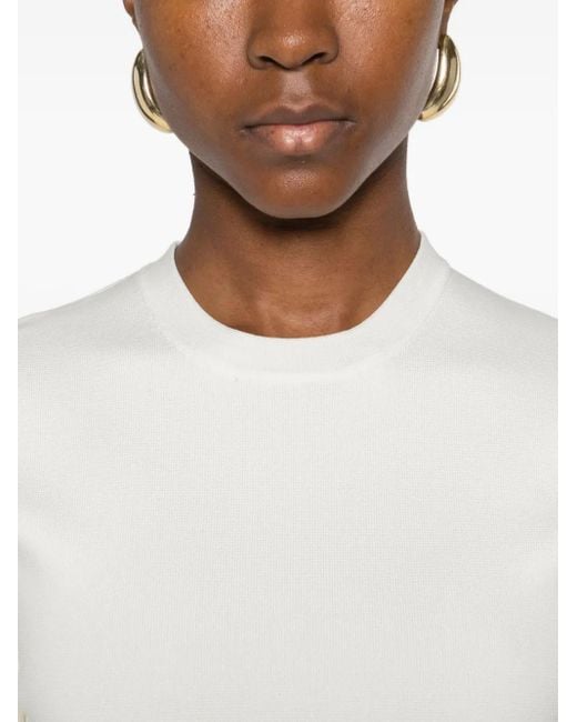 Totême  White Crew-Neck Knitted Top