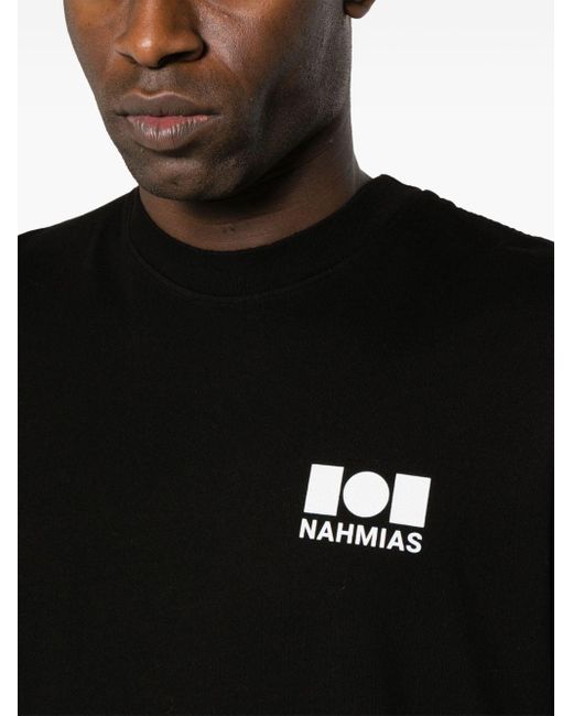 T-shirt en coton à logo imprimé NAHMIAS pour homme en coloris Black