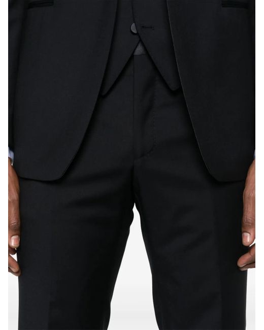 Tagliatore Black Virgin-Wool Suit for men