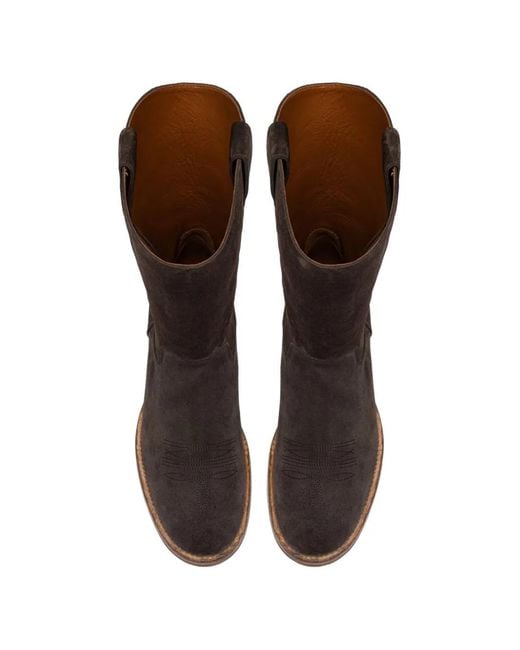 Buttero Black Chianti Panelled Suede Boots for men