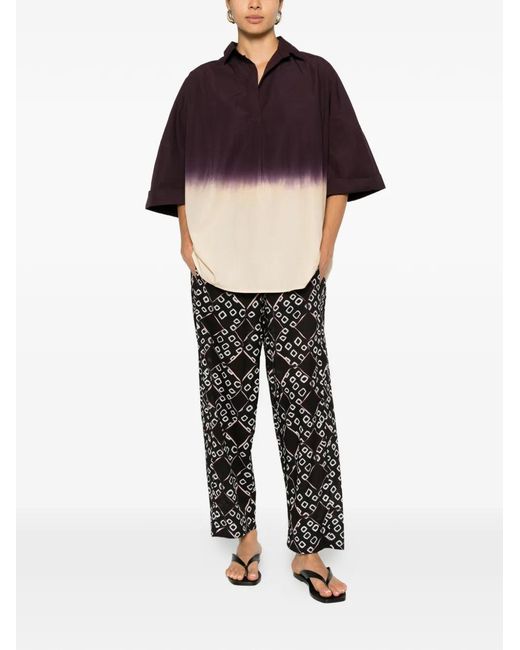 Yavi Gray Triya Geometric-Pattern Trousers