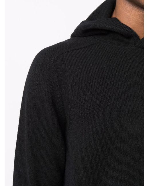 D4.0 Black Knitted Pullover Hoodie for men