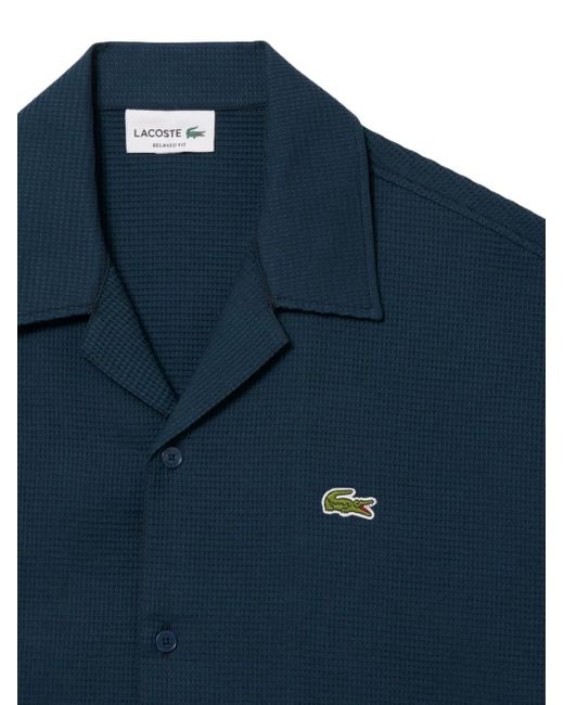 メンズ Lacoste コットン シャツ Blue