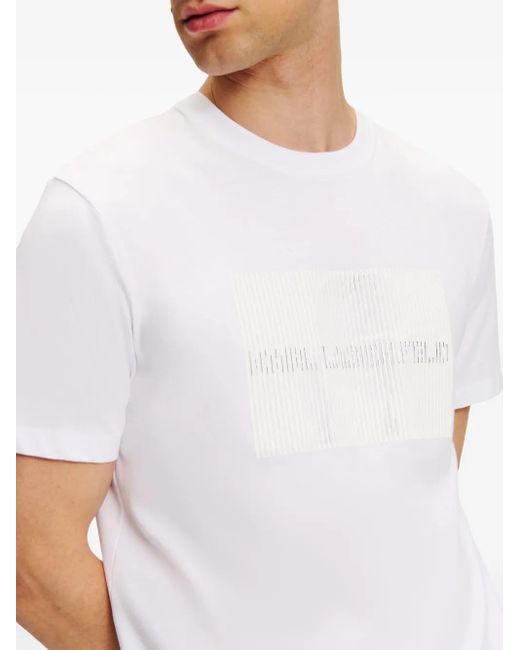T-Shirt Optical Illusion di Karl Lagerfeld in White da Uomo